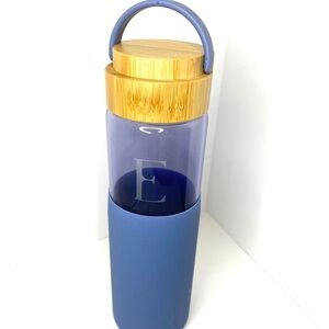 Anthropologie “E” reusable glass drinking bottle